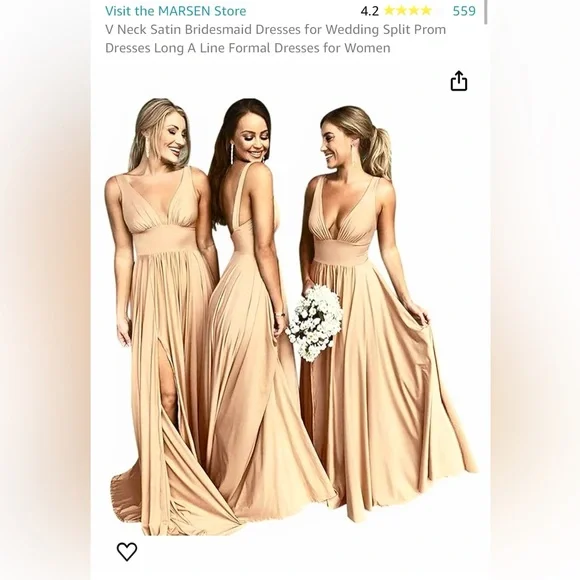 Prom Dresses Amazon Champagne Bridesmaid Dresses Champagne Satin